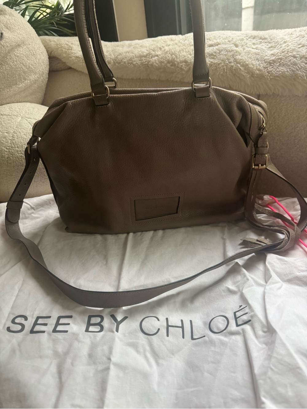 See By Chloé Taupe Brown Leather Shoulder Satchel